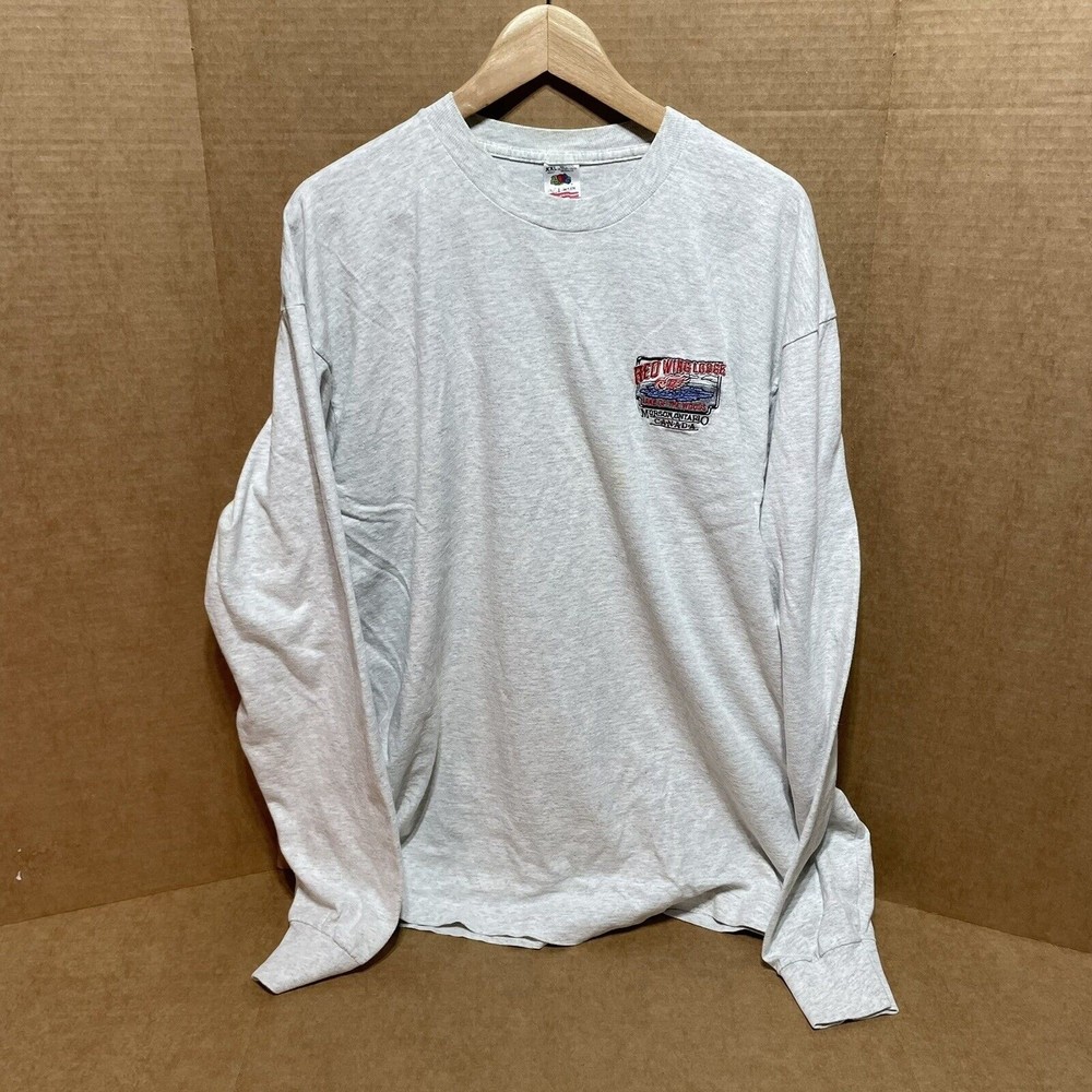 Vintage Red Wing Lodge Long Sleeve T-Shirt, 2XL, Grey, Fruit of the Loom